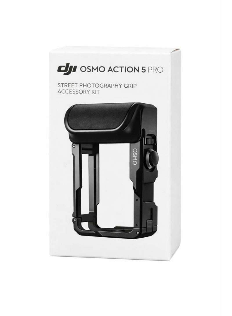 دي جي آي **إطار معدني Osmo Action 5 Pro Street Grip – تحكم مريح باليد اليمنى، تصميم تحرير سريع، حامل Cold Shoe وزر غالق كلاسيكي، لون أسود** - Image 4